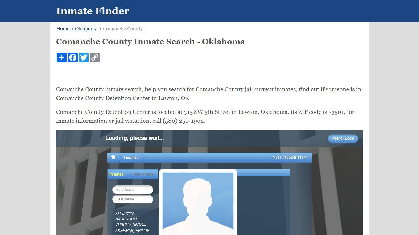 Comanche County Inmate Search - Oklahoma
