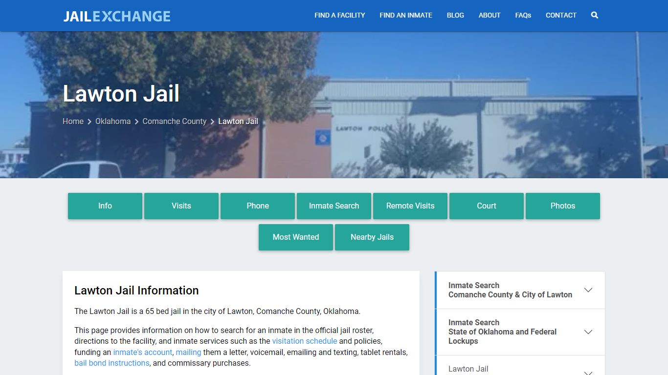 Lawton Jail, OK Inmate Search, Information - Jail Exchange
